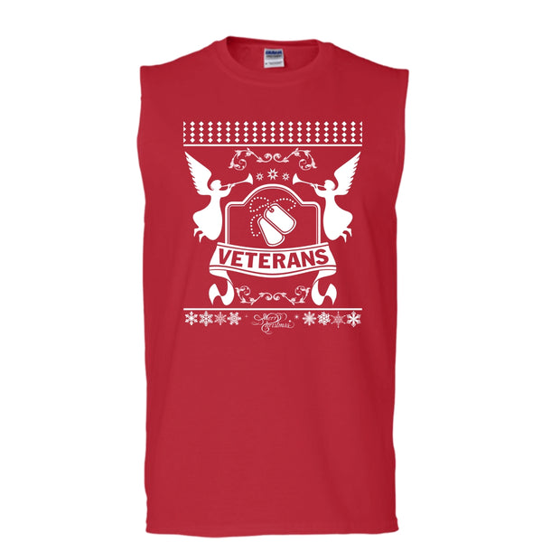 Veterans Merry Christmas T Shirt, Coolest Veteran T Shirt, Cool T Shirt (Men's Cotton Sleeveless)