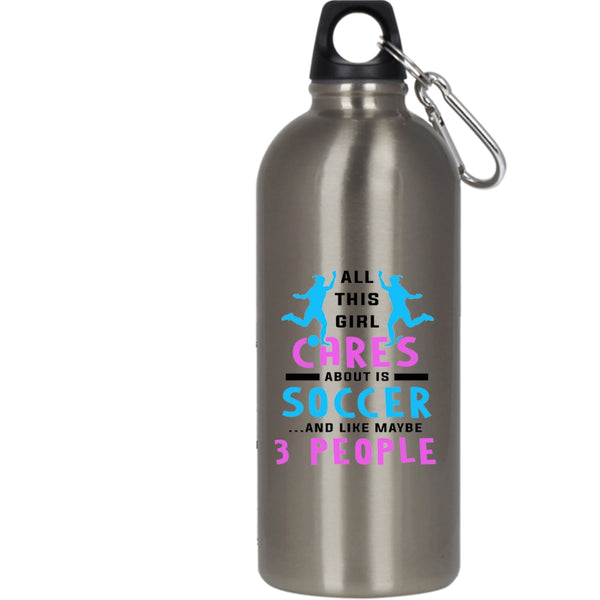 All This Girl Cares About Is Soccer 20 oz Stainless Steel Bottle,Funny Soccer Outdoor Sports Water Bottle