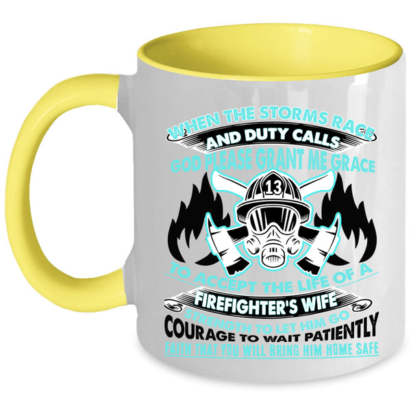 Beautiful Wife Coffee Mug, The Life Of A Firefighter's Wife Accent Mug
