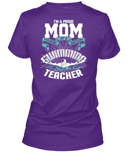 I'm A Proud Mom T Shirt, Awesome Swimming Teacher T Shirt