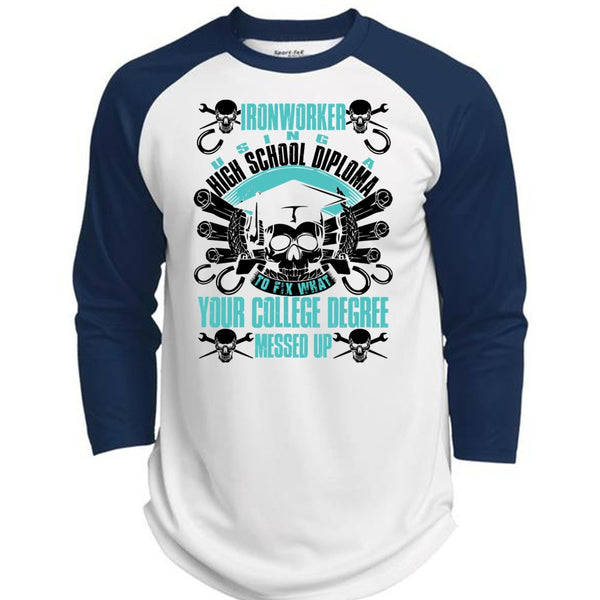 Ironworker Using A High School T Shirt, I Love Ironworker T Shirt, Awesome T-Shirts  (Polyester Game Baseball Jersey)