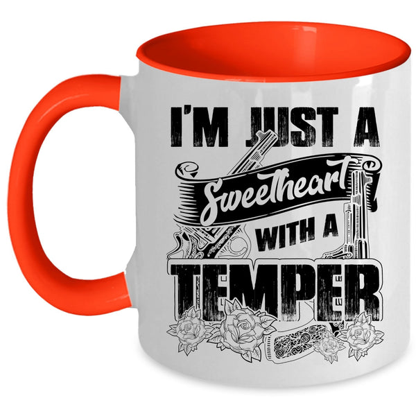 Cool Couple Coffee Mug, I'm Just A Sweetheart With A Temper Accent Mug