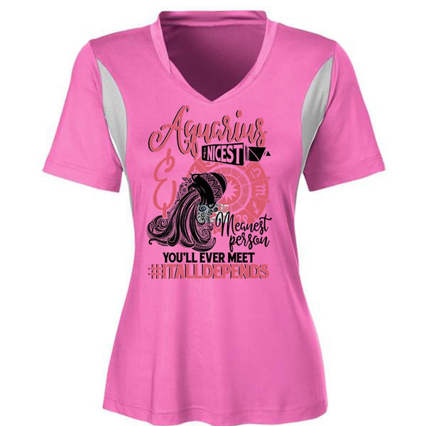 Aquarius Nicest Meanest Person T Shirt, I Love Aquarius T Shirt, Awesome T-Shirts