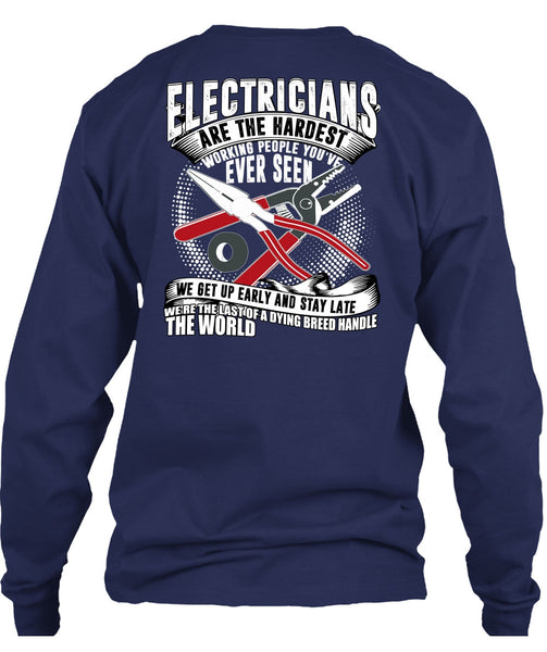 Electricians Are The Hardest Working T Shirt, Dying Breed Handle T Shirt