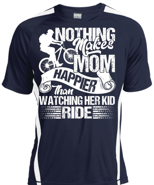 Watching Her Kid Ride T Shirt, Makes Mom Happier T Shirt, Cool Shirt
