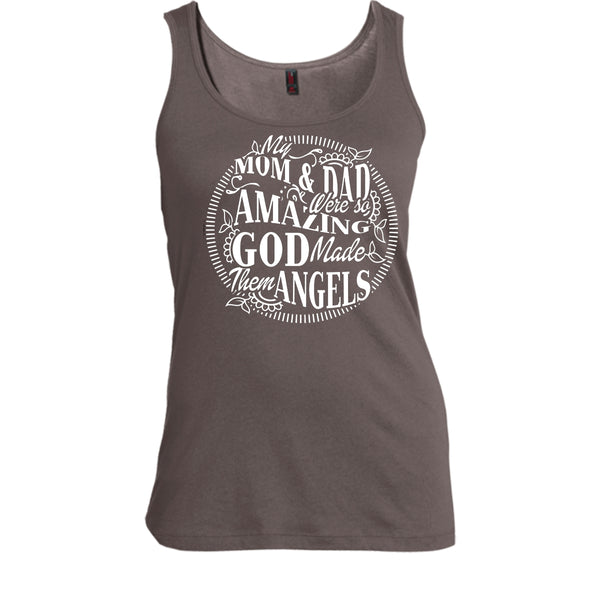My Mom & Dad T Shirt, God Made Them Angels Tank Top