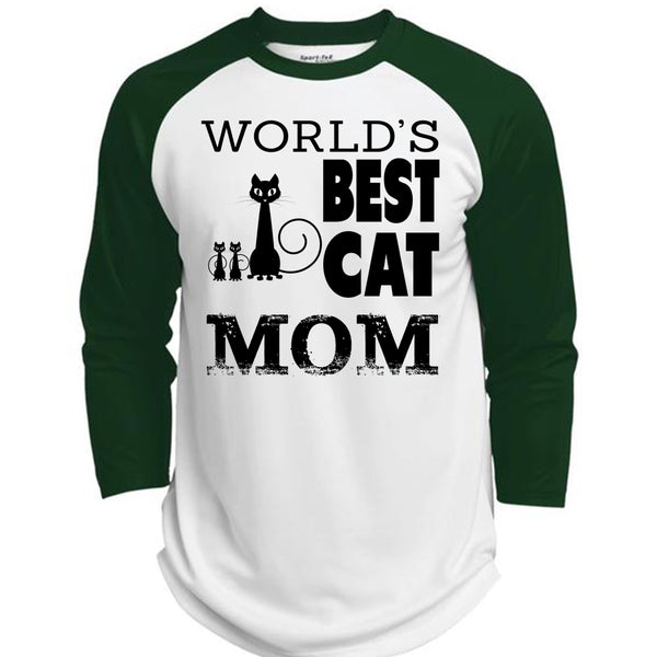 World's Best Cat Mom T Shirt, Being A Mom T Shirt, Mother's Day T Shirt  (Polyester Game Baseball Jersey)