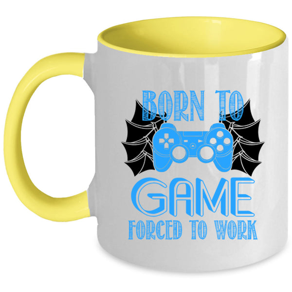 Awesome Gamer Coffee Mug, Born To Game Forced To Work Accent Mug