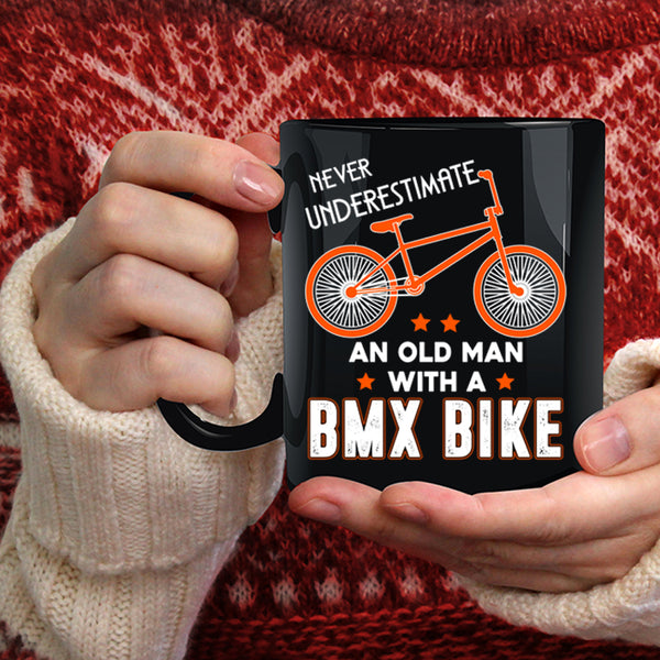 An Old Man With A BMX Bike Coffee Mug, Funny Grandpa Coffee Cup
