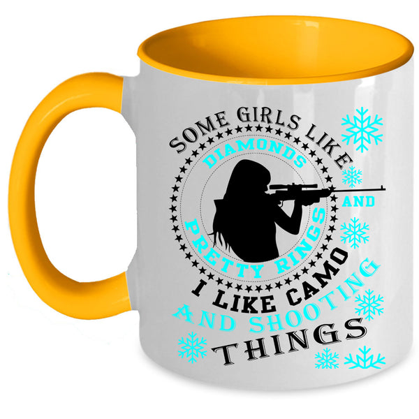 I Like Camo And Shooting Coffee Mug, Some Girls Like Diamonds Accent Mug