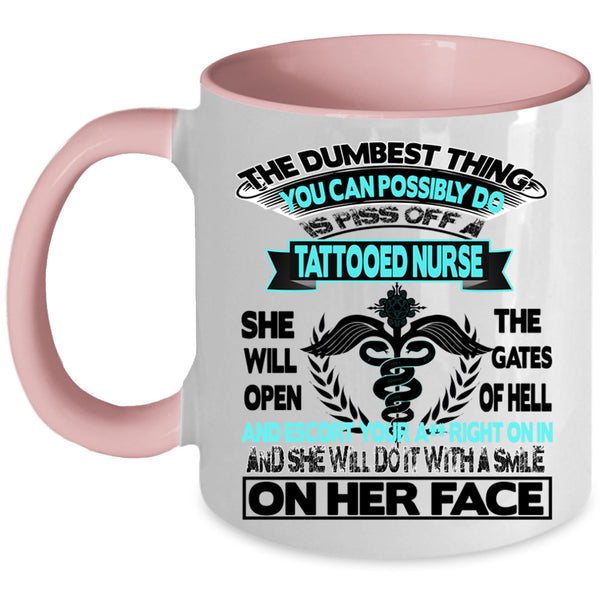 Awesome Gift for Nurses Coffee Mug, Tattooed Nurse Accent Mug