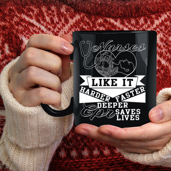 Nurses Coffee Mug, Harder Faster Deeper Coffee Cup