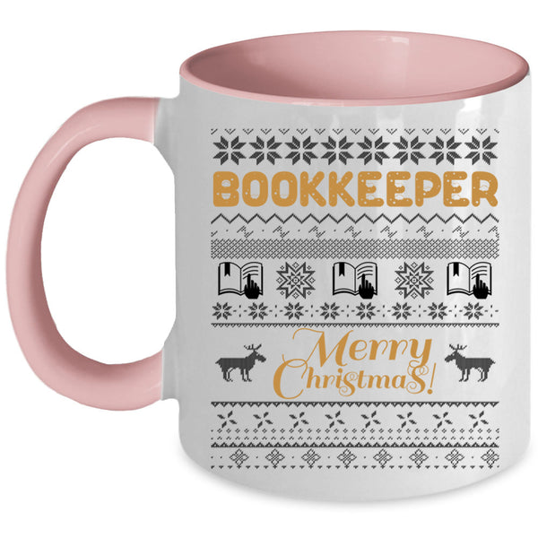 Merry Christmas Coffee Mug, Bookkeeper Accent Mug