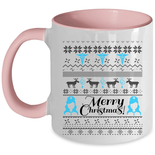 Christmas Gift For Nurse Coffee Mug, Merry Christmas Accent Mug