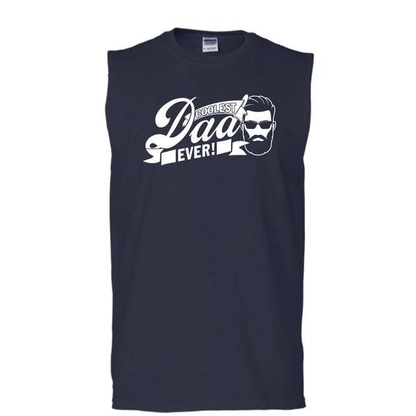 Coolest Dad Ever T Shirt, Awesome Dad Tank Top (Men's Cotton Sleeveless)