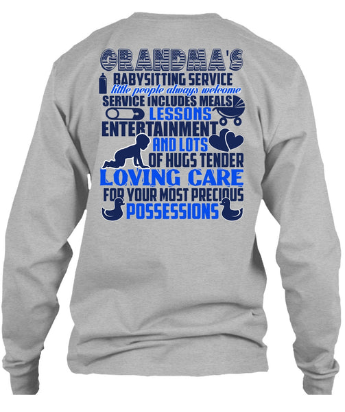 Grandma's Babysitting Service T Shirt, I Love Family T Shirt