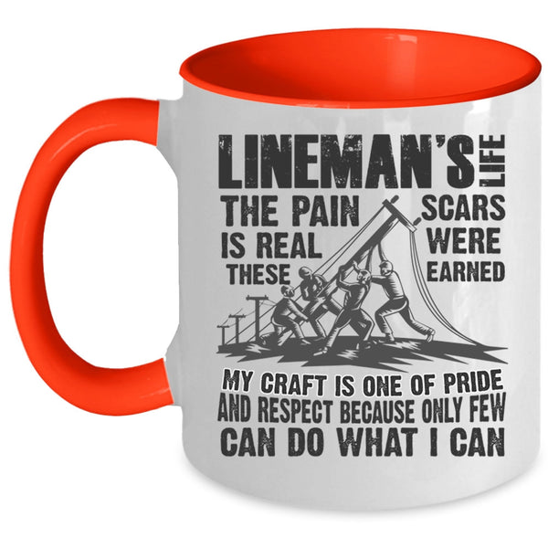 Awesome Gift For Linemen Coffee Mug, Lineman's Life Accent Mug