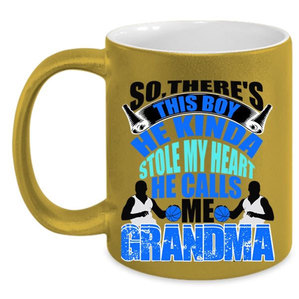 He Calls Me Grandma Coffee Mug, This Boy Kinda Stole My Heart Accent Mug