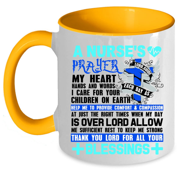 Best Gift For Nurses Coffee Mug, A Nurse's Prayer Accent Mug