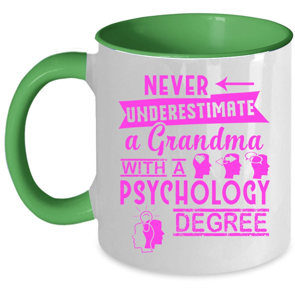 Funny Grandmas Coffee Mug, A Grandma With A Psychology Degree Accent Mug