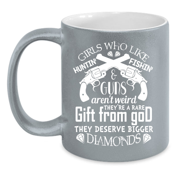 Hunting And Fishing Coffee Mug, Awesome Girls Coffee Cup