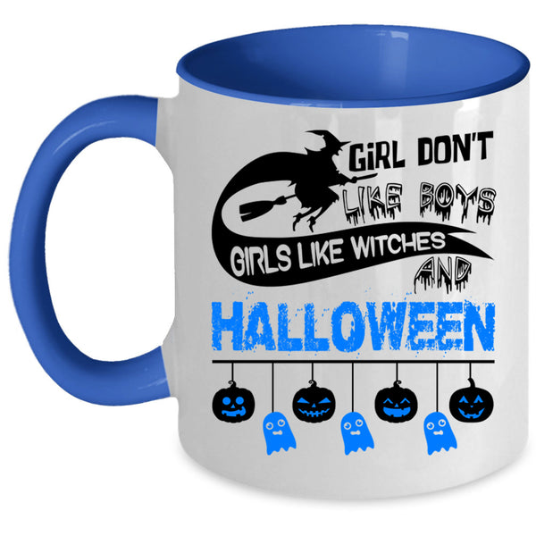 Cute Girls Coffee Mug, Girls Like Witches And Halloween Accent Mug