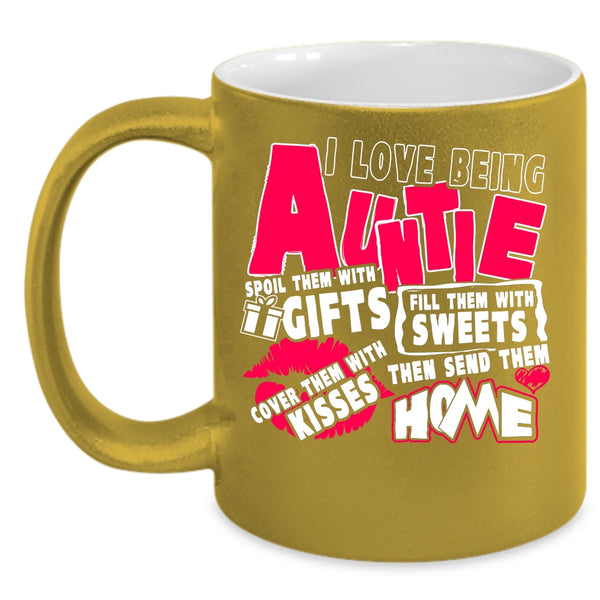 I Love Being Auntie Coffee Mug, Cute Auntie Coffee Cup