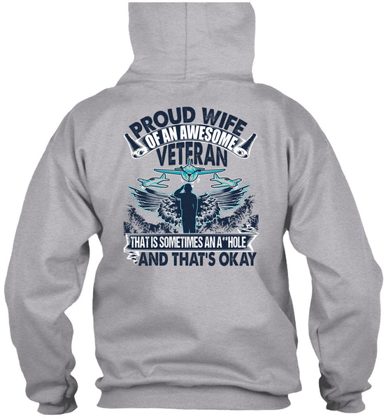 Proud Wife Of An Awesome Veteran T Shirt, I Love Veteran T Shirt