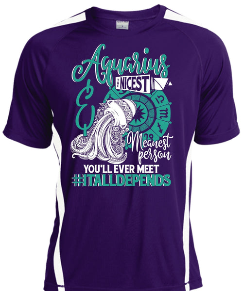 Aquarius Nicest Meanest Person T Shirt, Being An Aquarius T Shirt, Cool Shirt