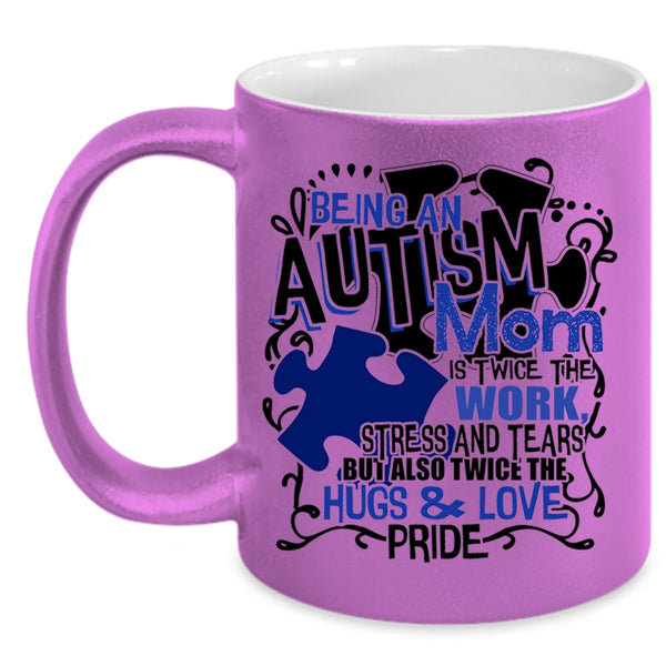Awesome Mom Coffee Mug, Being An Autism Mom Accent Mug
