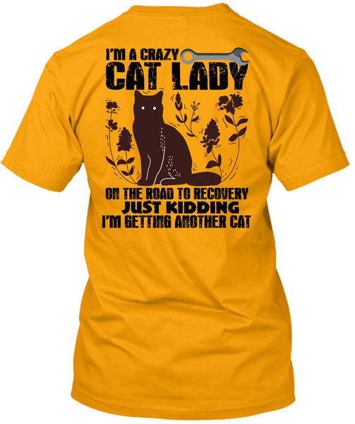 I'm A Crazy Cat Lady On The Road T Shirt, I Love My Cat T Shirt