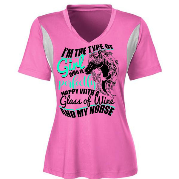 Glass Of Wine And My Horse T Shirt, I Love Horse T Shirt, Awesome T-Shirts