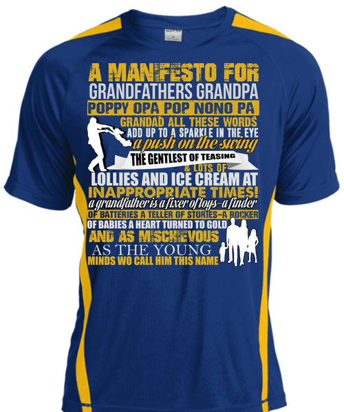 A Manifesto For Grandfathers Grandpa T Shirt, Being A Papa T Shirt, Cool Shirt