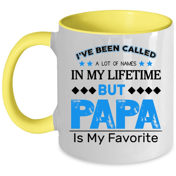 Cool Papa Coffee Mug, Papa Is My Favorite Name Accent Mug