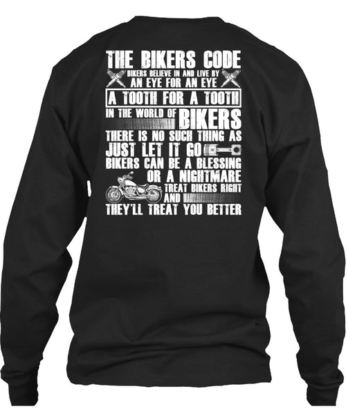 The Bikers Code T Shirt, World Of Biker T Shirt