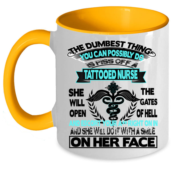 Awesome Gift for Nurses Coffee Mug, Tattooed Nurse Accent Mug