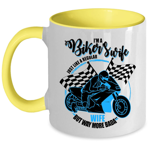 Cool Gift For Biker's Wife Coffee Mug, I'm A Biker's Wife Accent Mug