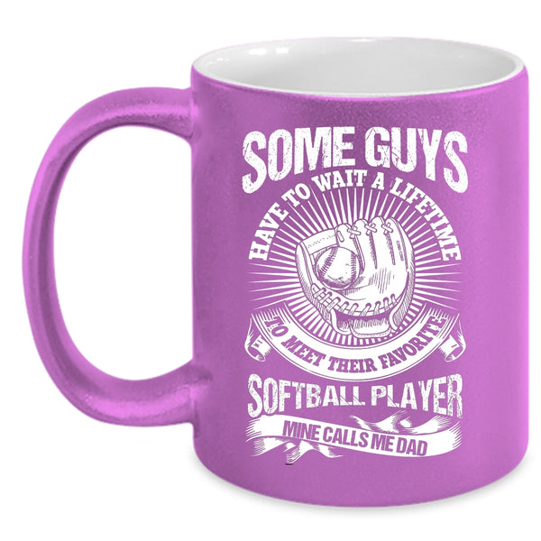 My Favorite Softball Player Calls Me Dad Coffee Mug, Awesome Dad Coffee Cup