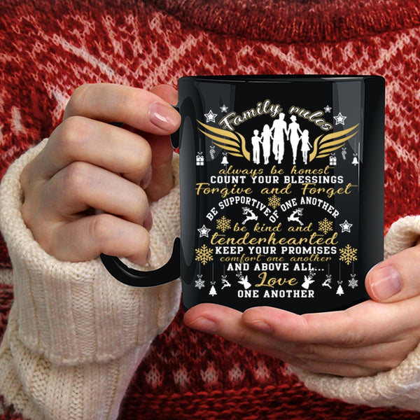 Family Rules Coffee Mug, I Love My Family Coffee Cup