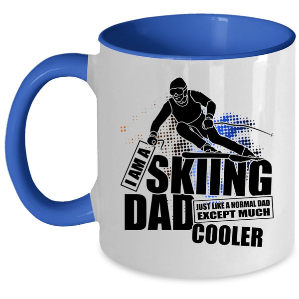 Cool Dad Coffee Mug, I Am A Skiing Dad Accent Mug