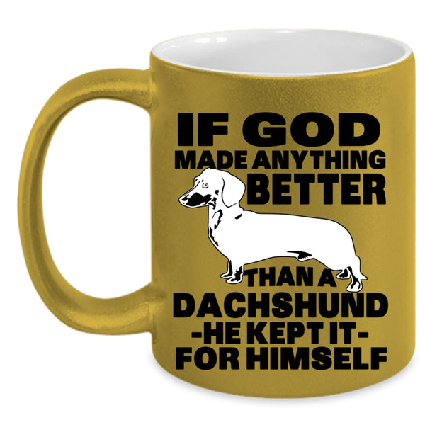 Gift For Dog Lovers Coffee Mug, Cute Dachshund Accent Mug