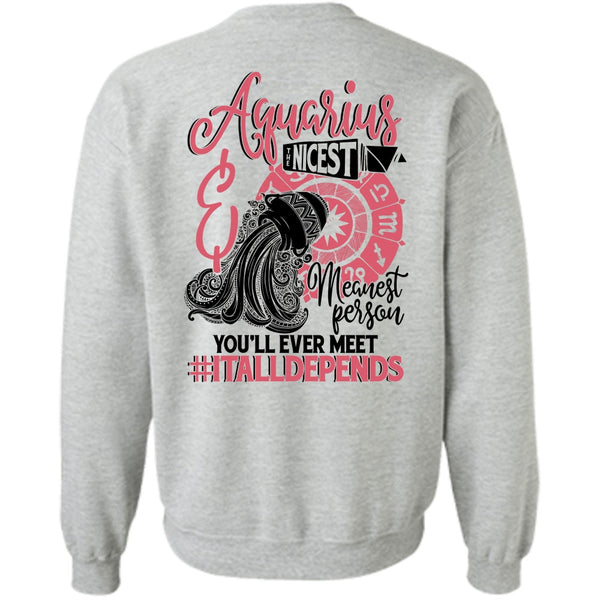 I Love Aquarius T Shirt, Aquarius Nicest Meanest Person Sweatshirt