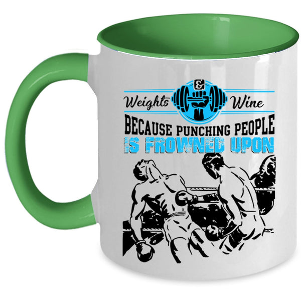 Cool Gift For My Son Coffee Mug, Weights Wine Accent Mug