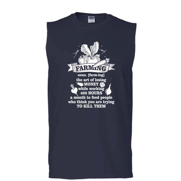 Farming T Shirt, The Art Of Losing Money T Shirt, Cool T Shirt (Men's Cotton Sleeveless)