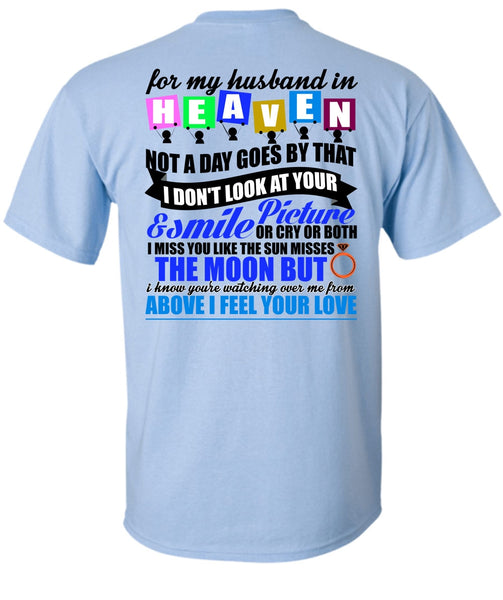 For My Husband In Heaven T Shirt, I Love Husband T Shirt