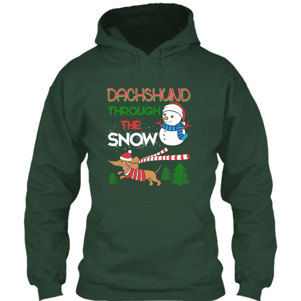 Dachshund Through The Snow T Shirt, Coolest Merry Christmas T Shirt