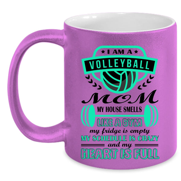 Funny Volleyball Mom Coffee Mug, I Am A Volleyball Mom Accent Mug