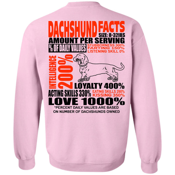 I Love Dachshund T Shirt, Dachshund Facts Sweatshirt