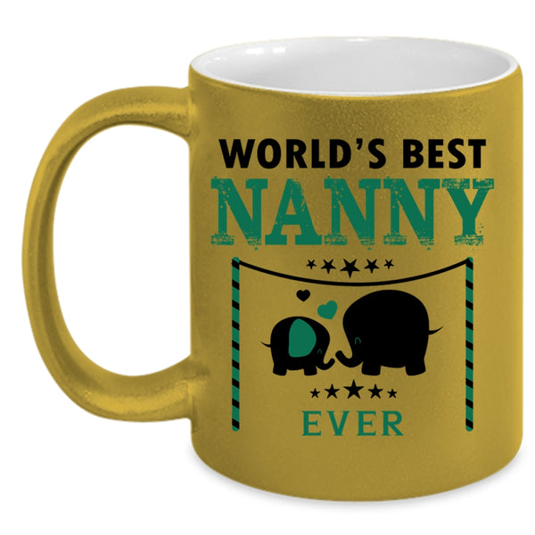 I Love My Nanny Coffee Mug, World's Best Nanny Ever Accent Mug