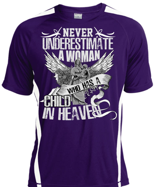 Woman Who Has A Child In Heaven T Shirt, Being A Mom T Shirt, Cool Shirt